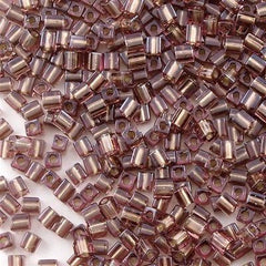 Miyuki 4mm Cube Seed Bead Inside Color Lined Rose Taupe 15g SB4-2648