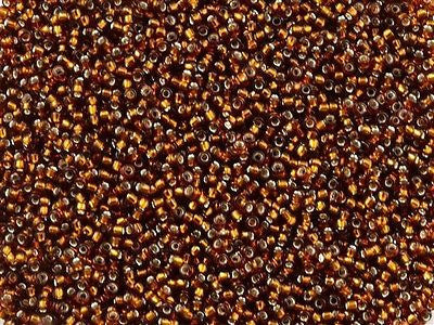Toho Round Seed Bead 11/0 Silver Lined Amber 19g Tube (34)