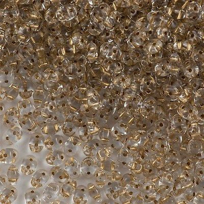 Super Duo 2x5mm Two Hole Beads Crystal Bronze Lined 22g Tube (00030GL)