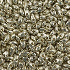 Miyuki Long Magatama Seed Bead Duracoat Galvanized Silver 8g Tube (4201)