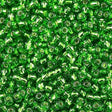Toho Round Seed Bead 8/0 Silver Lined Green 5.5-inch tube (27)