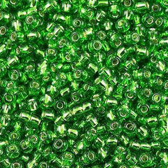 50g Toho Round Seed Bead 8/0 Silver Lined Green (27)