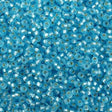 50g Miyuki Round Seed Bead 11/0 Matte Silver Lined Blue Topaz 11-18F