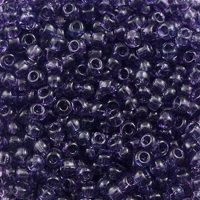 Toho Round Seed Beads 6/0 Transparent Plum 2.5-inch tube (19)