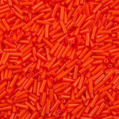 Miyuki 6mm Bugle Bead Opaque Orange 5-inch Tube (406)