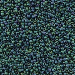 Toho Round Seed Bead 15/0 Matte Teal Iris 2.5-inch Tube (706)