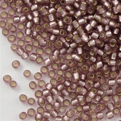 Toho Round Seed Bead 11/0 Transparent Matte Silver Lined Amethyst 19g Tube (26F)