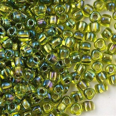 Miyuki Triangle Seed Bead 8/0 Grey Lined Green 10g (1813)