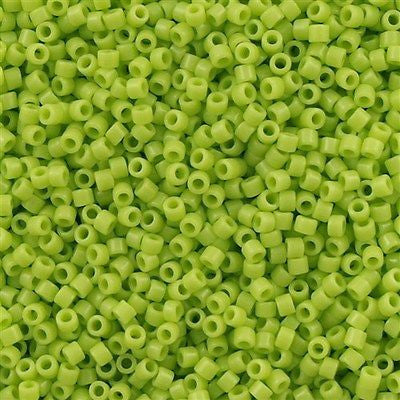 100g Miyuki Delica seed bead 11/0 Opaque Lime Green DB733