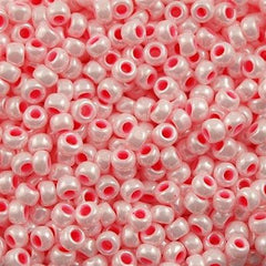 Toho Round Seed Beads 6/0 Opaque Luster Cotton Candy Pink 5.5-inch tube (811)