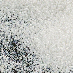 Miyuki Round Seed Bead 15/0 Inside Color Lined White AB 2-inch Tube (284)