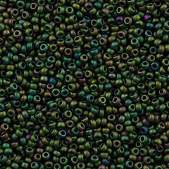 Miyuki Round Seed Bead 11/0 Matte Metallic Green 22g Tube (2020)