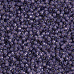 50g Toho Round Seed Bead 8/0 Silver Lined Milky Lavender (2124)