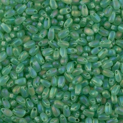 Miyuki Long Drop Seed Bead Matte Pale Green AB 24g Tube (2134F)