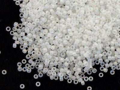 Toho Round Seed Bead 15/0 Transparent Matte Crystal AB 2.5-inch Tube (161F)