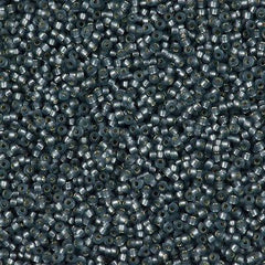 Miyuki Round Seed Bead 15/0 Dyed Semi Matte Silver Lined Grey 2-inch Tube (1657)