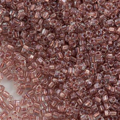 Miyuki Triangle Seed Bead 8/0 Inside Color Lined Antique Rose 15g (1526)