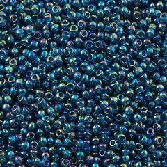 50g Toho Round Seed Beads 6/0 Transparent Teal AB (167BD)