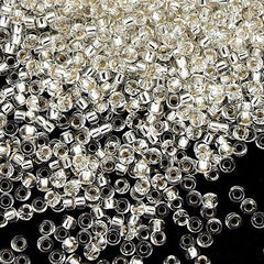 Miyuki Round Seed Bead 15/0 Crystal Silver Lined 2-inch Tube (1)