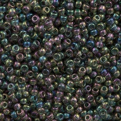 Miyuki Round Seed Bead 8/0 Transparent Gray Luster AB 22g Tube (2440)