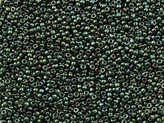Toho Round Seed Bead 15/0 Metallic Moss 2.5-inch Tube (89)