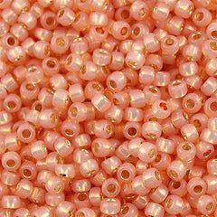 50g Toho Round Seed Beads 6/0 Silver Lined Milky Peach (2111)