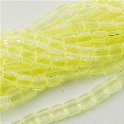 50 CzechMates 6mm Two Hole Tile Beads Jonquil T6-80130