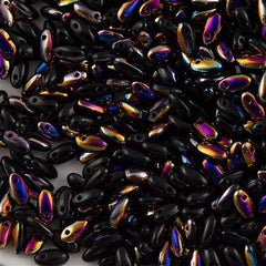 Czech Rizo 2.5x6mm Beads Jet Sliperit 15g RZ-23980SP