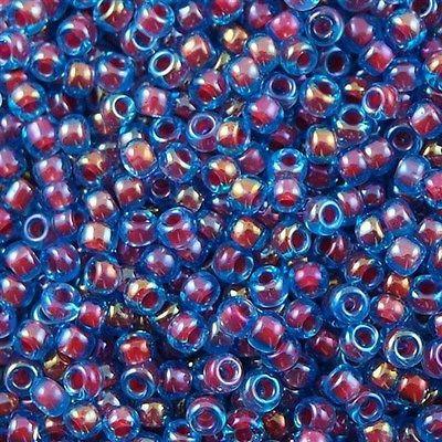 ああ　ジュイス50個 Miyuki Round 11/0 Fuchsia Lined Aqua #346 – Aura Crystals, LLC