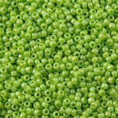 50g Toho Round Seed Bead 11/0 Opaque Lime AB (404)