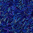 Miyuki 6mm Bugle Bead Cobalt Lined Aqua AB 5-inch Tube (353)