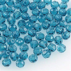 12 TRUE CRYSTAL 4mm Faceted Round Bead Indicolite (379)