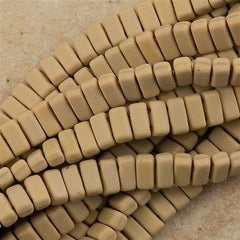 50 CzechMates 3x6mm Two Hole Brick Beads Matte French Beige BR-13070M