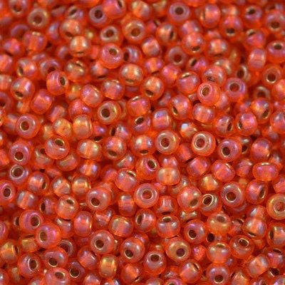 Silver-Lined Flame Red Miyuki Seed Beads 8/0
