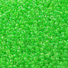 Toho Round Seed Beads 6/0 Inside Color Lined Bright Green 2.5-inch tube (805)