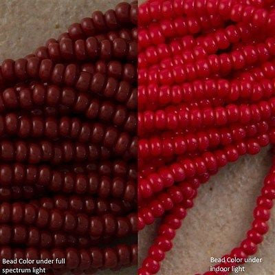 Czech Seed Bead 6/0 Opaque Dark Red 1/2 Hank (93210)