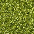 Miyuki 3mm Bugle Bead Silver Lined Lime Green 5-inch Tube (14)