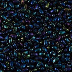 Miyuki Long Drop Seed Bead Metallic Blue AB 24g Tube (452)