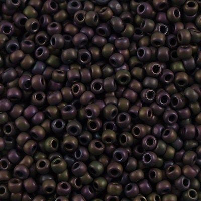 Toho Round Seed Bead 8/0 Matte Metallic Plum Iris 2.5-inch tube (85F)