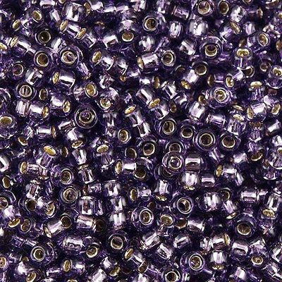 Toho Round Seed Beads 6/0 Silver Lined Amethyst 2.5-inch tube (39)