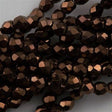 100 Czech Fire Polished 4mm Round Bead Dark Bronze (14415)