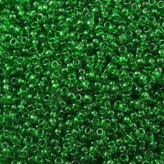 50g Toho Round Seed Bead 11/0 Transparent Medium Green (7B)