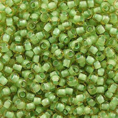 50g Toho Round Seed Bead 11/0 Inside Color Lined Celery (945)