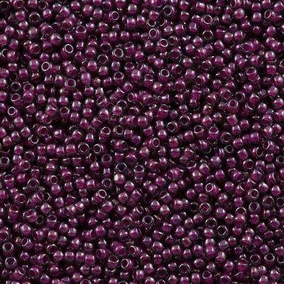 50g Toho Round Seed Bead 11/0 Inside Color Lined Grey Magenta (1076)