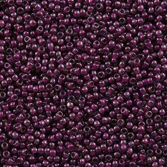 50g Toho Round Seed Bead 11/0 Inside Color Lined Grey Magenta (1076)
