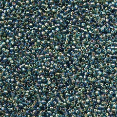 50g Toho Round Seed Bead 11/0 Inside Color Lined Gold Aqua AB (995)
