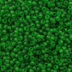50g Toho Round Seed Bead 11/0 Transparent Matte Green Grass (7BF)