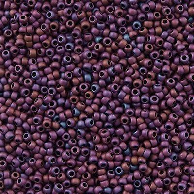 50g Toho Round Seed Bead 11/0 Opaque Matte Plum Iris (704)
