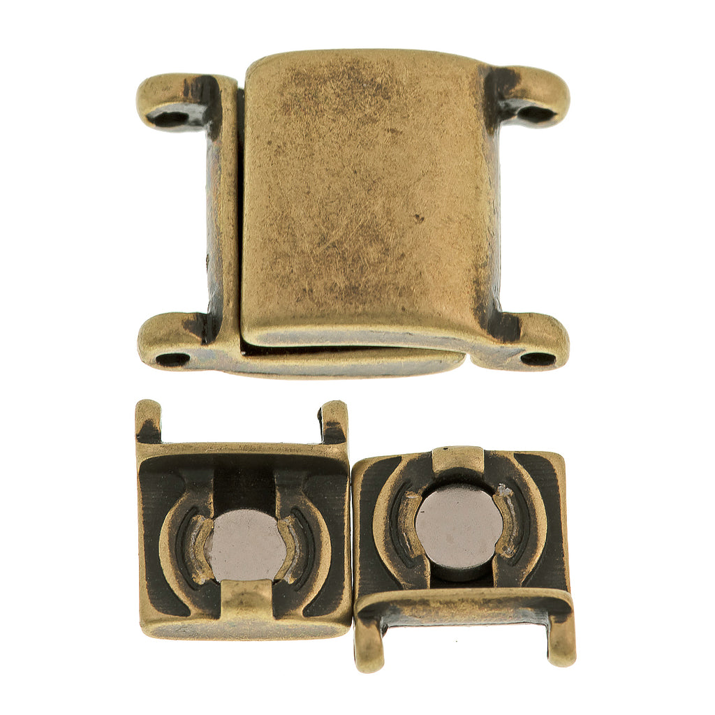 Cymbal Axos II Magnetic Clasp Antique Brass Plate for 11/0 Delica Beads