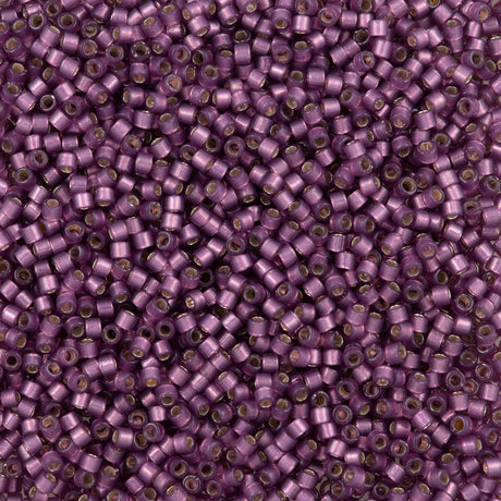 Miyuki Delica Seed Bead 11/0 Duracoat Dyed Semi-Matte Silver Lined Lilac 2-inch Tube DB2182